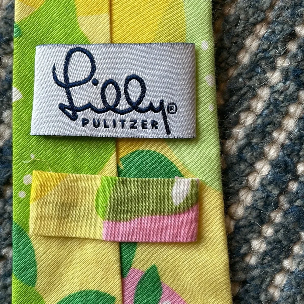Vintage White Label lilly Pulitzer Boys cotton tie lemons and limes